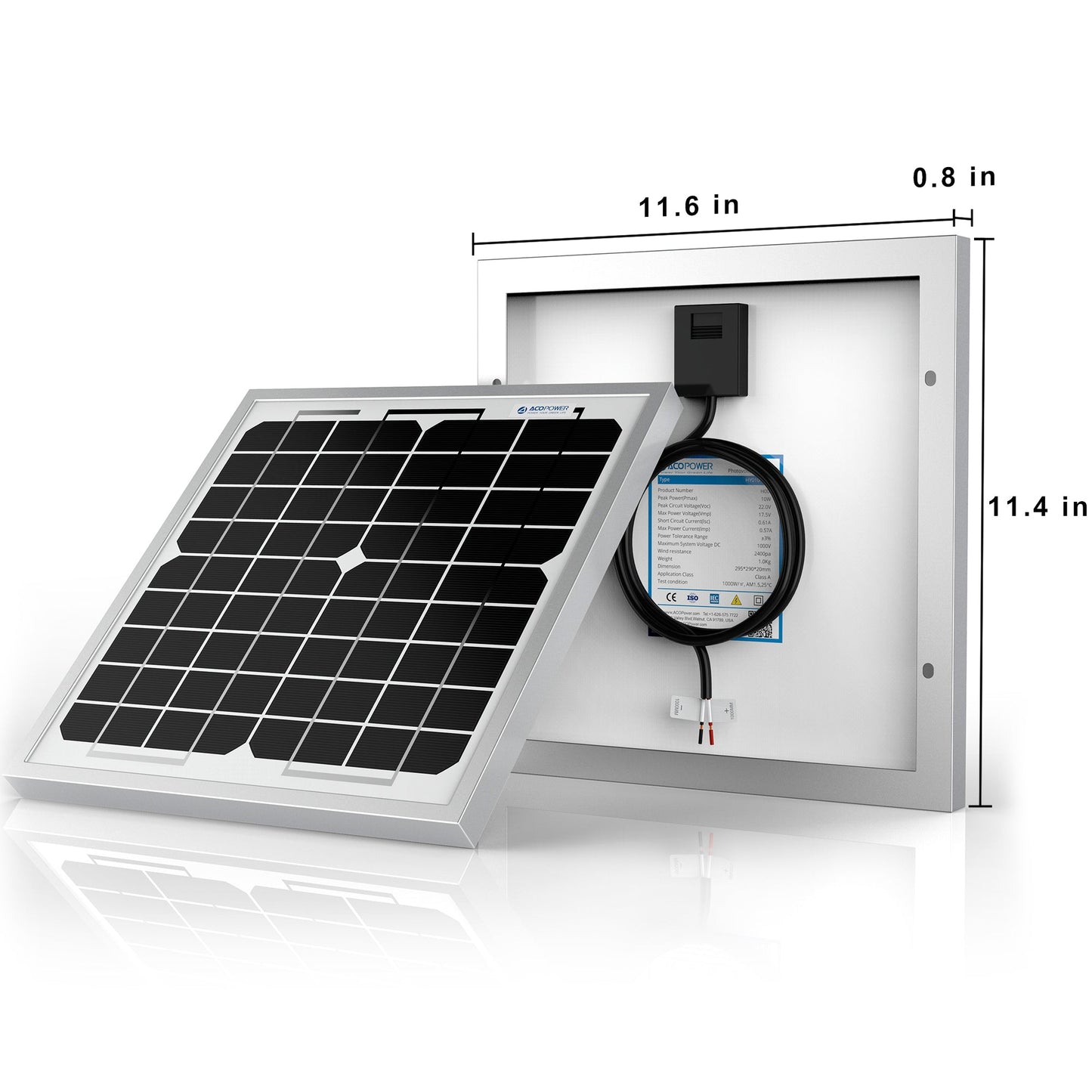 10 Watt 12 Volt Monocrystalline Solar Panel - ShoporaX