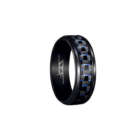 Blue Lace Real Carbon Fiber Ring | Black | Slate Series - ShoporaX
