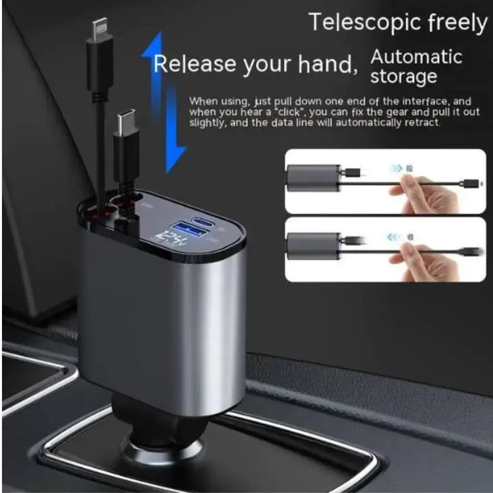 FAST 100W Car Phone Charger Lighter USB And TYPE - C Adapter - ShoporaX