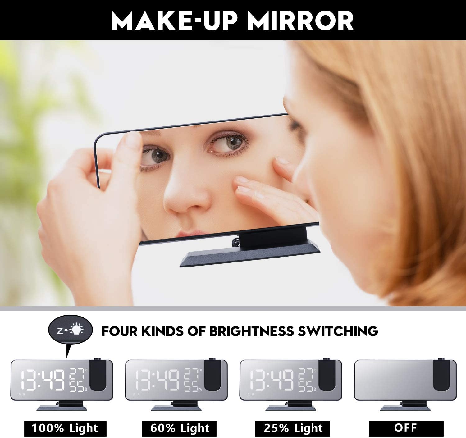 LED Projection Digital Alarm Clock Phone Charger - ShoporaX