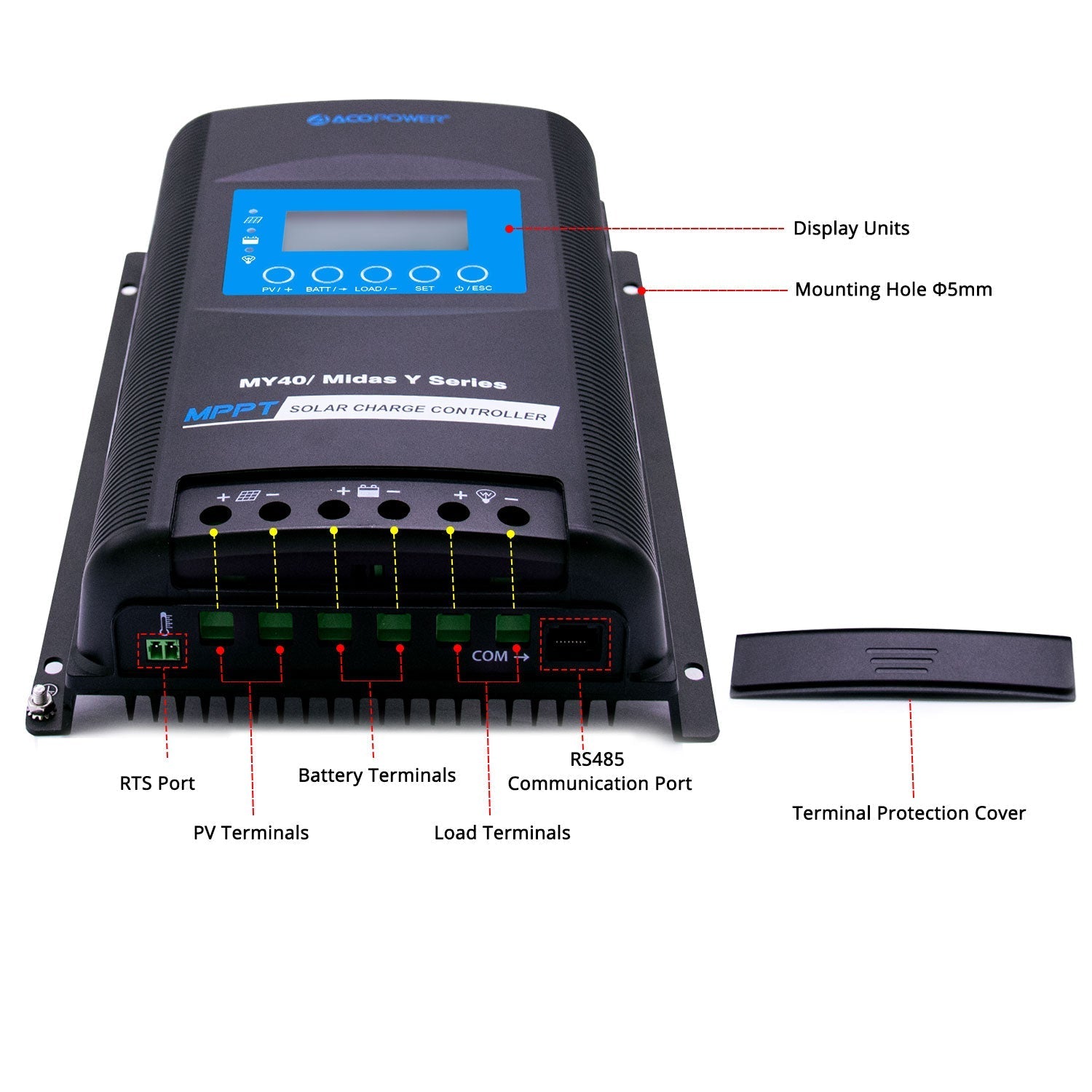 Midas 40 Amp MPPT Solar Charge Controller - ShoporaX